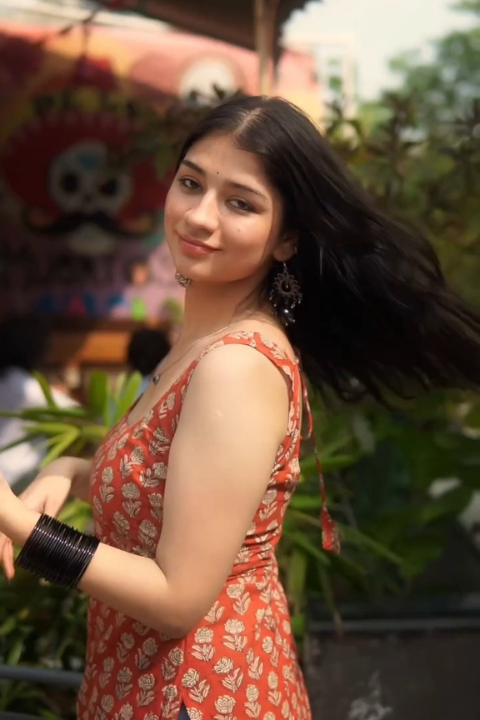 Casual Everyday Wear Rust Red Printed Cotton Sleeveless Kurti Top