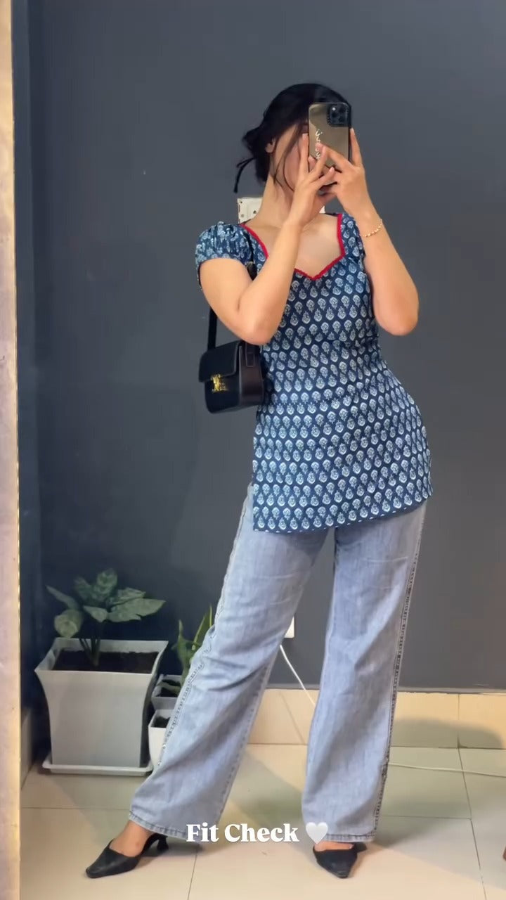 Fit Check Indo-Western Outfit Printed Kurti