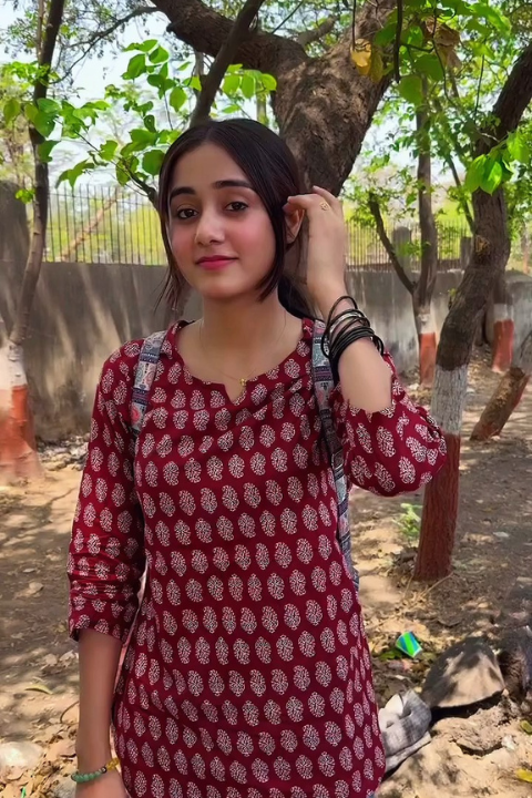 Indo-Western Style Maroon Block Print Rayon Cotton Kurti for Women