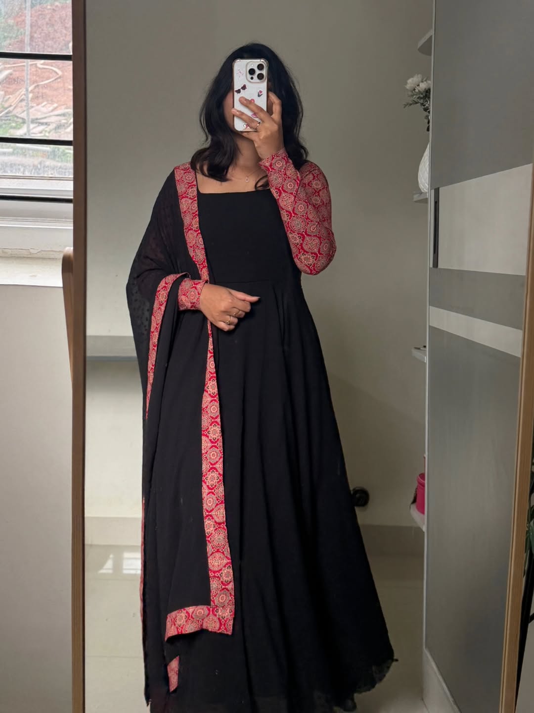Designer Black Gown for Women With Dupatta